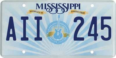 MS license plate AII245