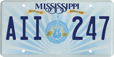 MS license plate AII247