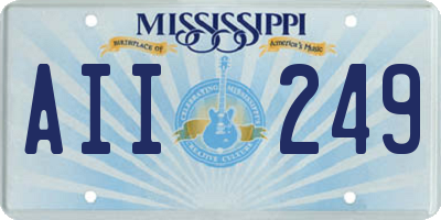 MS license plate AII249