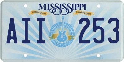 MS license plate AII253