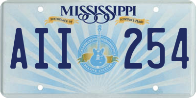 MS license plate AII254