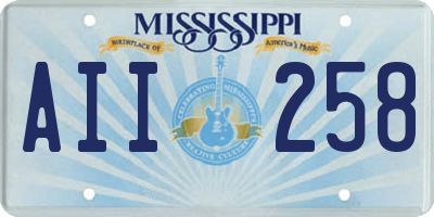 MS license plate AII258