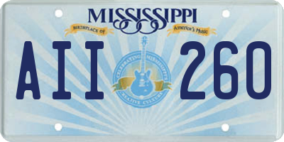 MS license plate AII260