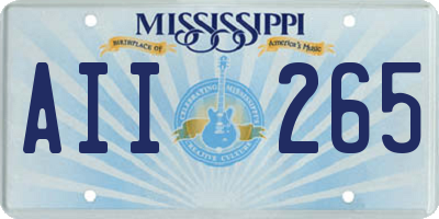 MS license plate AII265