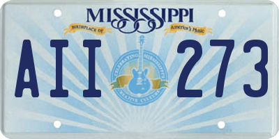 MS license plate AII273