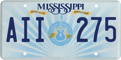 MS license plate AII275
