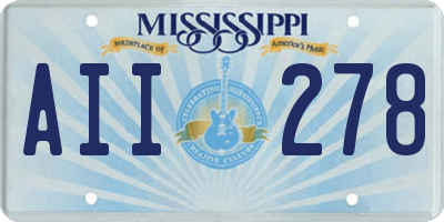 MS license plate AII278