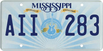 MS license plate AII283