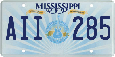 MS license plate AII285