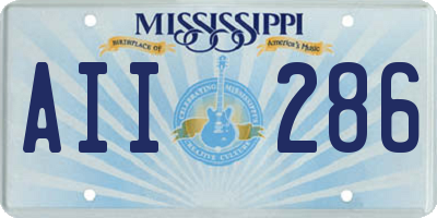 MS license plate AII286