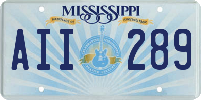MS license plate AII289