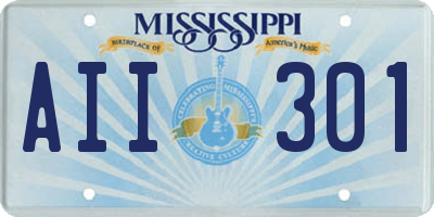 MS license plate AII301