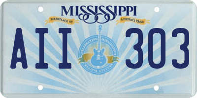 MS license plate AII303