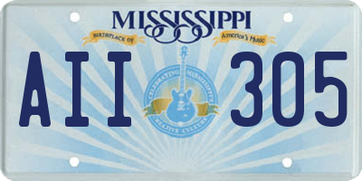 MS license plate AII305