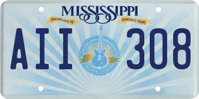 MS license plate AII308