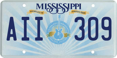 MS license plate AII309