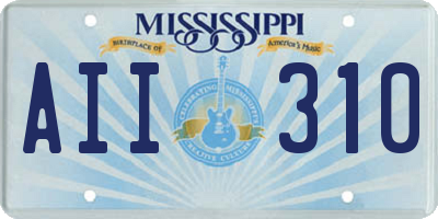 MS license plate AII310