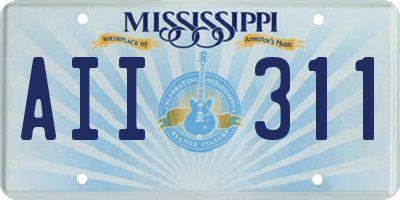 MS license plate AII311