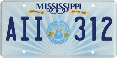 MS license plate AII312