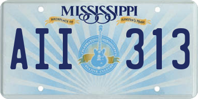 MS license plate AII313