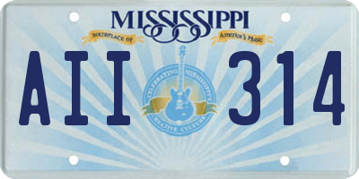 MS license plate AII314