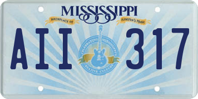 MS license plate AII317