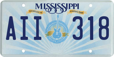 MS license plate AII318