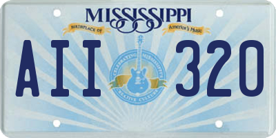 MS license plate AII320