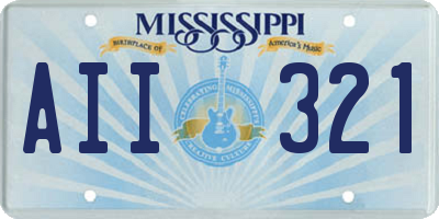 MS license plate AII321