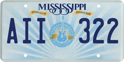 MS license plate AII322