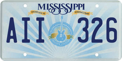 MS license plate AII326