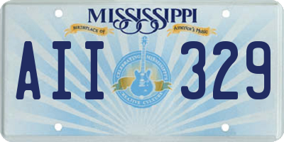 MS license plate AII329