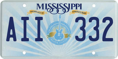 MS license plate AII332