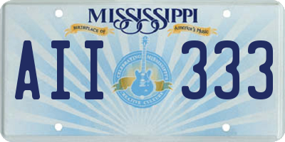 MS license plate AII333