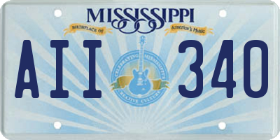 MS license plate AII340