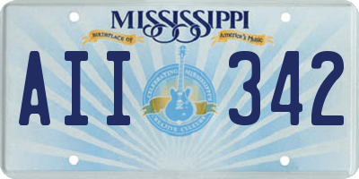 MS license plate AII342