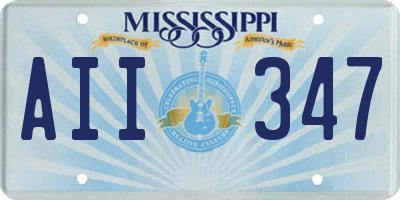 MS license plate AII347