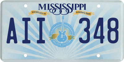 MS license plate AII348