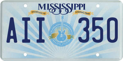 MS license plate AII350