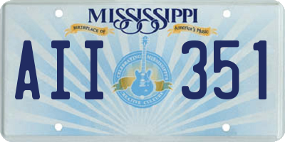 MS license plate AII351