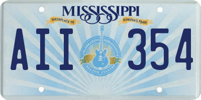 MS license plate AII354