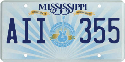 MS license plate AII355