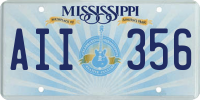 MS license plate AII356