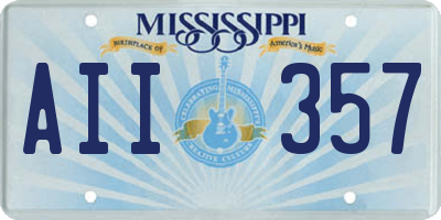 MS license plate AII357