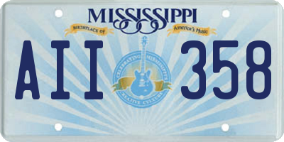 MS license plate AII358
