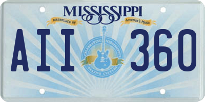 MS license plate AII360