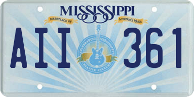 MS license plate AII361