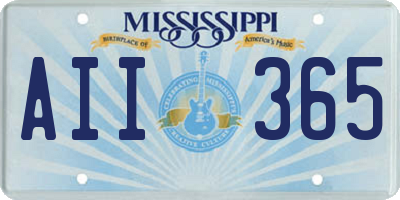 MS license plate AII365