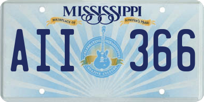 MS license plate AII366