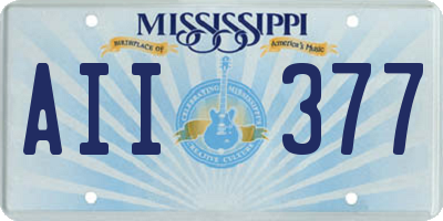 MS license plate AII377